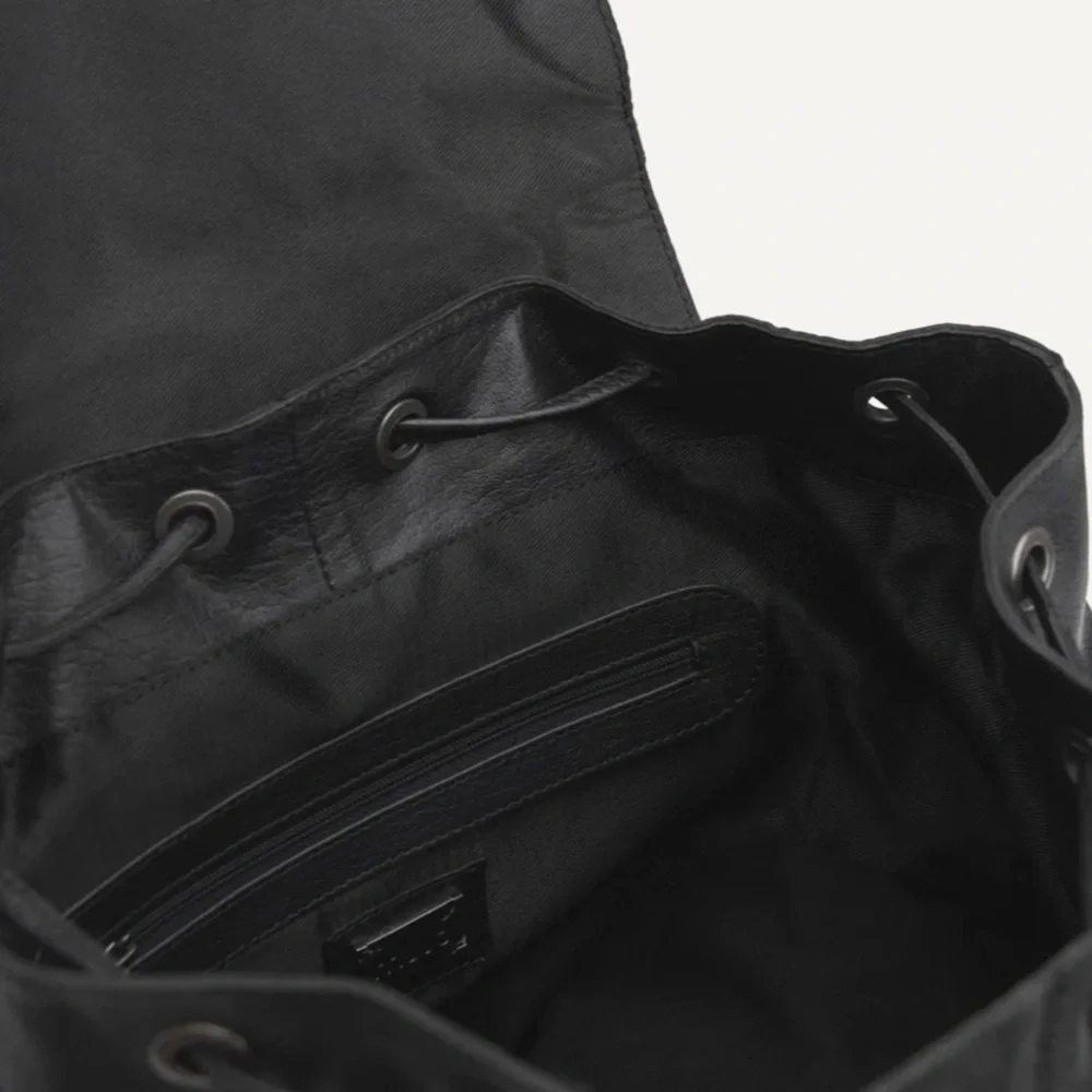 Muud Black Gimo Leather Backpack BNWT - Picture 10 of 13
